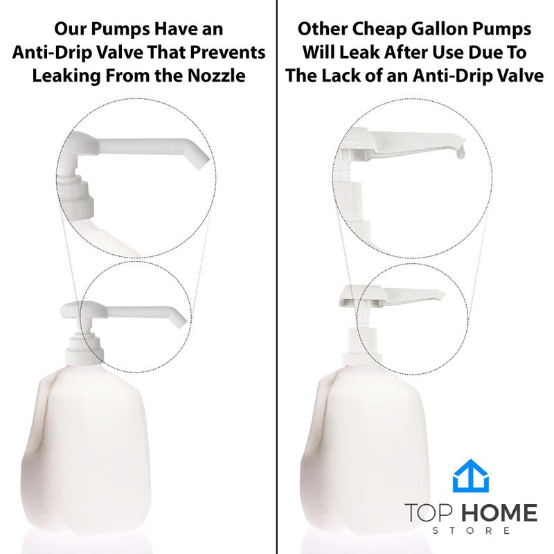 Top Home Store Heavy Duty Anti Drip Replacement Gallon Pump Dispensers, Suitable for Shampoo, Conditioner, Paint and Condiments, 2 Pieces, Includes 2 Five Inch Tube - Image 2